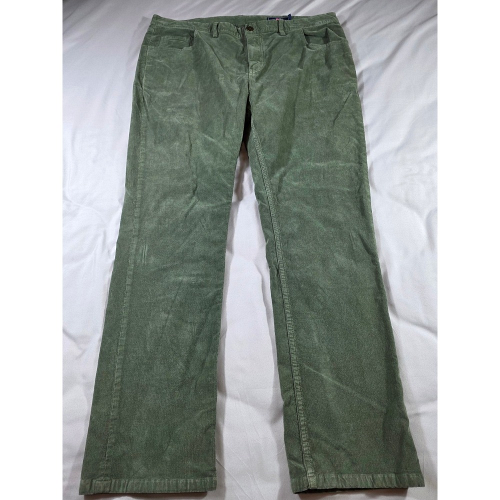 Vineyard Vines Corduroy Pants Mens 40x32 Green 5-Pocket Stretch Straight Leg